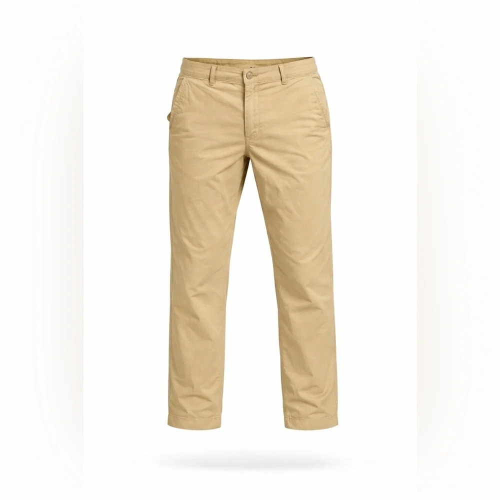L.L.Bean Men’s Standard Fit Tan Chino 100% Cotton Pants Flat Front Size 38x29 - Picture 1 of 8